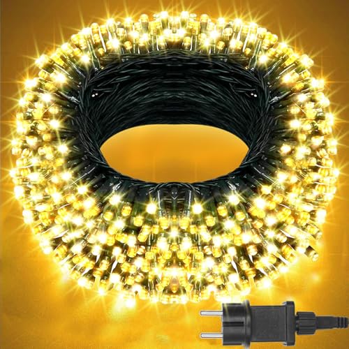 Withosent Luci Albero di Natale Bianco Caldo, 30M 300 LED di Natale Interno, 8 Modalità Luci Natale Funzione Memoria Catena Luminosa Albero di Natale per Decorazioni Interno Festive Festa