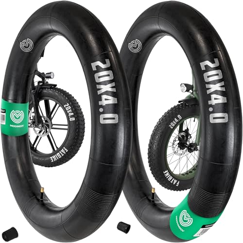 MOOVMOOV Camera d’Aria 20x4.0 Fat Bike con Valvola Schrader Dritta (2 Pezzi) – Per MTB Bike/Bici Elettriche con Ruote da 20 Pollici – Gomma Butilica Ultraresistente – ETRTO 100-406