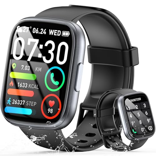 Smartwatch Uomo Donna Chiamate Bluetooth, Orologio Smart Watch con Display LCD 1.95", Contapassi/Sonno/Cardiofrequenzimetro, Impermeabil IP68 112 modalità Fitness, Fitness Tracker per Android iOS
