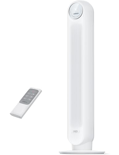 Dreo Nomad One - Ventilatore a colonna, 28 dB, 7,3 m/s, 4 livelli di velocità, 4 modalità, timer 8 ore, oscillante a 90°, con raffreddamento e telecomando, per camera da letto, colore: bianco