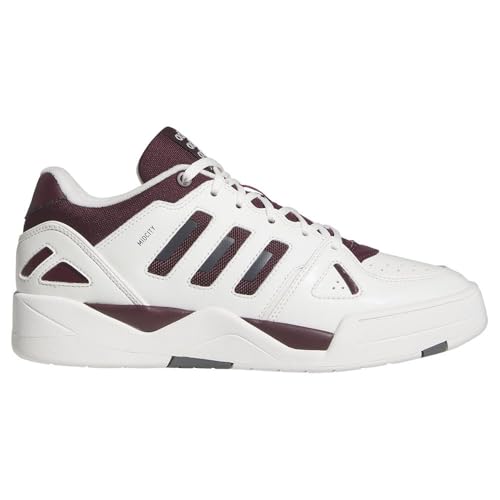 adidas MIDCITY Low Shoes, Scarpe da Basket Uomo, Core White/Maroon/Grey Four, 38 EU