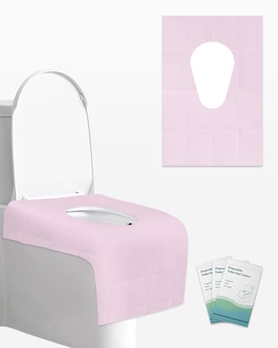 ARSUFQ 50 Pezzi, Copriwater USA e Getta, Copriwater USA e Getta per Adulti | Copri Water da Viaggio | Coprisedile WC Tascabile | Impermeabile, Borsa Individuale | Rosa
