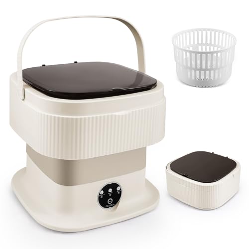 HIUYRFS Mini lavatrice da 11 litri con cestello per centrifuga, piccola lavatrice, da campeggio, da viaggio, portatile, singolo
