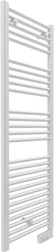 CORTINA Scaldasalviette Elettrico Bianco Cm 170x55 con Termostato - Termoarredo Bagno/Riempiti con Liquido Termoconvettore Diatermico/Kit per Il Fissaggio A Muro