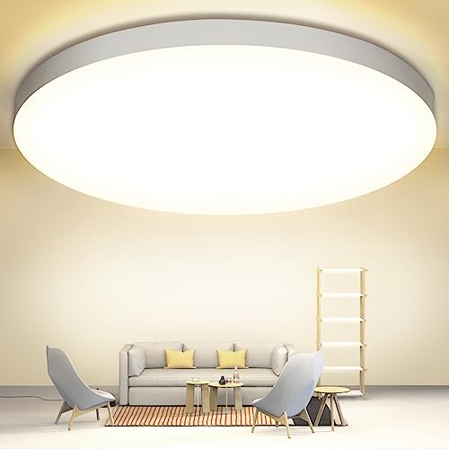 Plafoniera LED Soffitto 24W, Lampada da Soffitto 4000K 2000LM Plafoniera Bagno IP44 Impermeabile Rotonda Ø28CM Lampadario LED Moderna Luce Soffitto per Cameretta, Cucina, Soggiorno