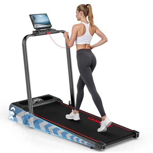 VANNECT Tapis Roulant Pieghevole, VANNECT 5 IN 1 con Inclinazione, 1-12KM/H Walking Pad Elettrico, Telecomando e Display LED, APP, Portatile per Casa Tapis Roulant Salvaspazio Capacità 150kg