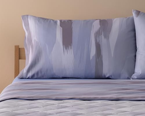 Bassetti Completo Letto Matrimoniale 100% Cotone Morbido Soffice (Lines Grey)