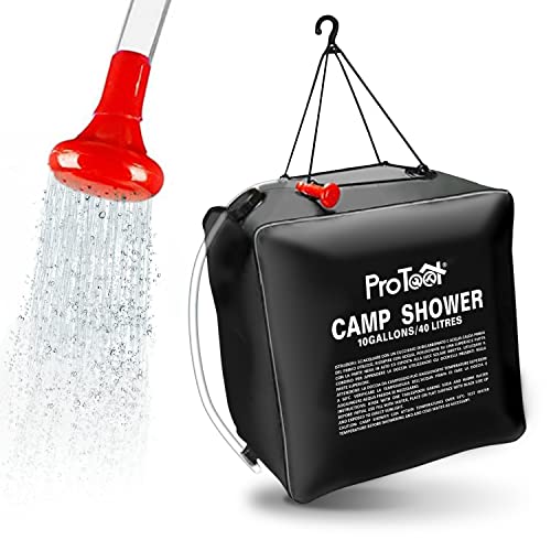 Borsa Doccia Solare da Campeggio, 20L/40L Riscaldamento Solare Borsa da Campeggio Maxi, Doccia Portatile con Tubo Rimovibile e Soffione per Campeggio, Escursionismo Trekking attività all'aperto (40L)