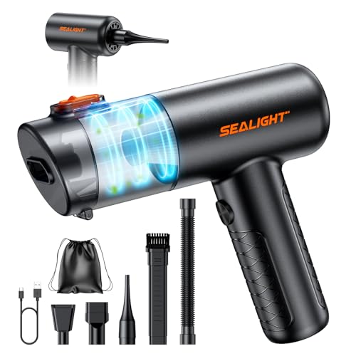 SEALIGHT Aspirabriciole Senza Fili Potente, 25000Pa Aspirapolvere Auto Portatile con Motore Brushless Mini Aspirapolvere Potente per Auto Casa Ufficio Peli di Domestici