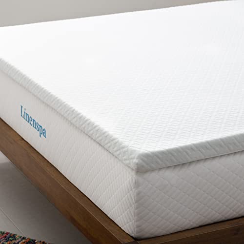 Linenspa Topper Singolo, alto 5 cm | Correttore materasso in Memory Foam con Gel e fodera lavabile con cerniera | Oeko-Tex | 90 x 190 cm