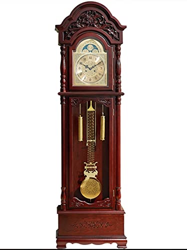 Vintage Orologio Orologio verticale classico in legno massello, orologio verticale, orologio da pavimento in stile cinese, orologio a pendolo da soggiorno in stile europeo, orologio da tavolo meccanic