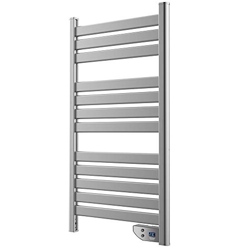 Cecotec Scaldasalviette riscaldato a risparmio energetico 9050 Asciugamano doppio in acciaio inox 500 W, IP24 2 modalità, timer, display LED, design moderno, kit di installazione