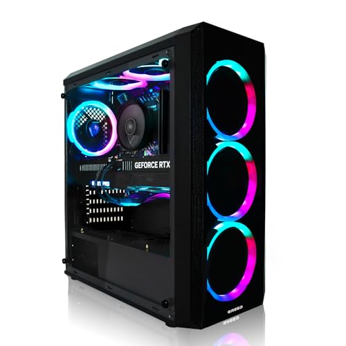 Greed® MK2 4K High End Gaming PC – AMD Ryzen 7 5700X 8 Core - Nvidia Geforce RTX 5060 – computer RGB ultra veloce + desktop Monster Raytracing con 4,6 GHz – 32 GB DDR4 RAM – 1TB SSD – WLAN + W11 Pro