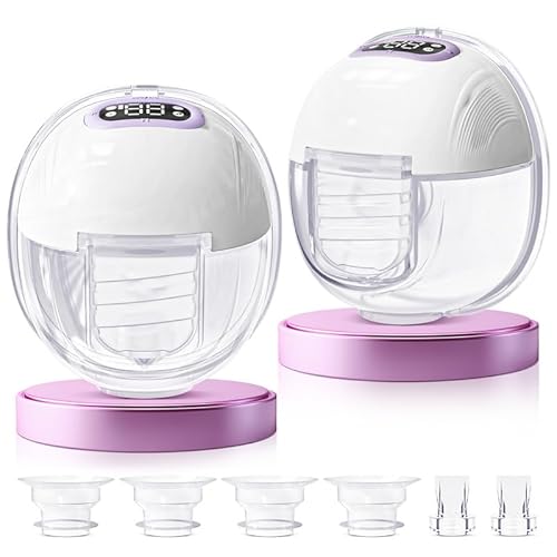 YEEFON Tiralatte Elettrico, Tiralatte Elettrico a Mani Libere con Display a LED, Tiralatte Leggero Ultra Silenzioso, 4 Modalità e 9 Livelli, Indossabile e Portatile con Flangia da 19/21mm (2 Pack)
