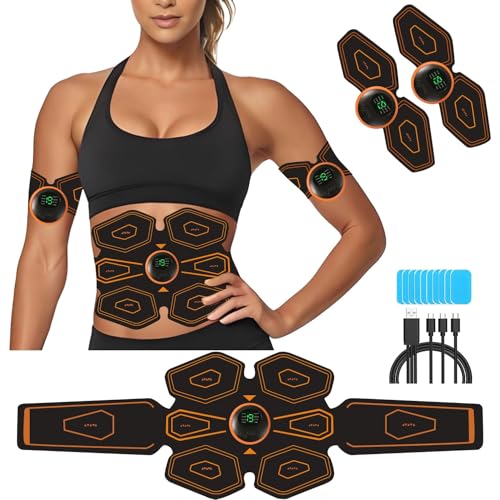 AILEDA EMS Trainer Addominali Max, Elettrostimolatore per Addominali Elettrostimolatore Muscolare, ABS Trainer/Toner per Addome/Braccio/Vita/Gambe Home Gym, Attrezzo Fitness Home