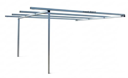 Fratelli Biasco Pergola Addossata a Muro in Ferro Zincato - Gazebo Design Elegante e Robusto, Ideale per Giardino e Terrazzo (Pergola 2 m x 3 m con profili 40x40 mm)