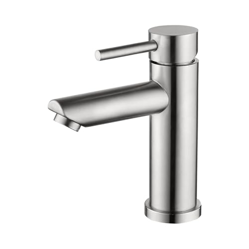 Ibergrif Rubinetto Bagno Lavabo Monocomando, Design Moderno in Acciaio Inox Antimpronta Grigio, Facile Installazione, M11103