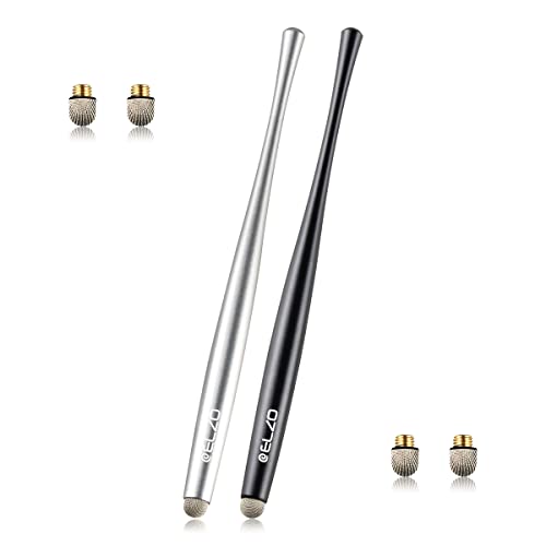 ELZO Pennino Capacitivo Stilo Penna, 2 Stylus Pen Capacitiva con 4 Punte Fibra, Penna per Tablet Universale Compatibile al 100% con Tablet Touch Screen Smartphone iPhone iPad Samsung Apple Lenovo