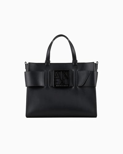 Armani Exchange Susy Big Tote, Borse a Tracolla Donna, Nero, TU