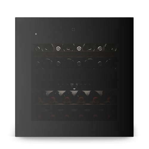 Klarstein Velaire Cantinetta per Vino Doppia Temperatura - 36 Bottiglie, 2 Zone 5-22°C, Touch, LED, Porta UV, Incasso, 41 dB, Cantina Frigo per Vino