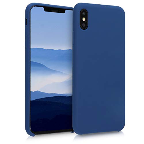 kwmobile Cover per Apple iPhone XS Max Custodia - Back Case per Smartphone in Silicone TPU - Protezione Gommata - blu marino