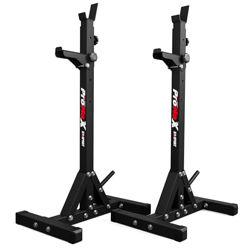 K-Sport: Supporto Bilanciere caricabile fino 250 kg I Porta Bilanciere Olimpico I Squat Rack, incl. E-Book con esercizi di fitness