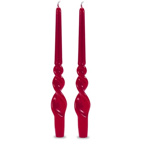 Set da 4 candele artigianali con spirale Voluta - Altezza 30 cm - Bordeaux-Cereria Di Giorgio