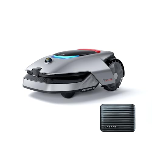 DREAME A2 Robot Tagliaerba, Rilevazione Automatica dei Bordi, Senza Filo Perimetrale, Radar 3D e Visione AI per Evitare Gli Ostacoli, Tecnologia OmniSense 2.0, Mappatura Precisa a fino a 3000m²