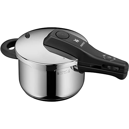 WMF Perfect – Pentola rapida Ø 18 cm Ø 2 litri e una media, con protezione fiamma, acciaio inox Cromargan per induzione
