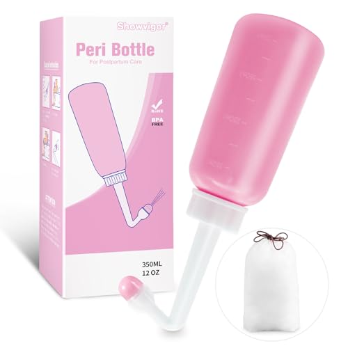 Bidet Portatile – 350ml Peri Bottle Post Partum per Letto Settimanale e Ospedale | Bidet Portatile da Viaggio con Tasche Impermeabili