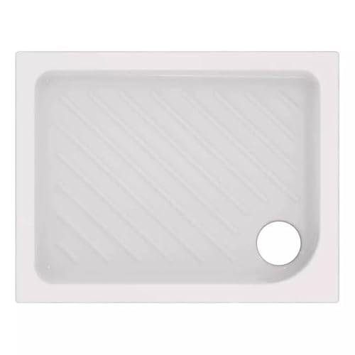 Ceramica Dolomite Piatto doccia rettangolare in ceramica modello gemma 2, h. 7 cm, design antiscivolo, 70 x 90 cm