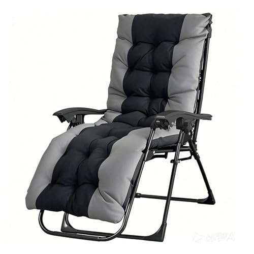 OVLRIJP Sedia a Sdraio Pieghevoli, Sdraio da Giardino, Sedia Sdraio con Poggiatesta Rimovibile e Portabicchieri, Sdraio Giardino per Esterni da Giardino e Patio (Marrone con Cuscino)