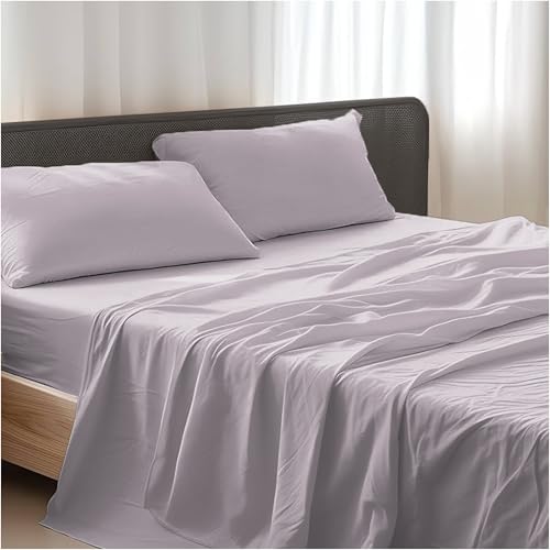 Giovanni Dolcinotti | Set Lenzuola Letto Matrimoniale modello Detroit, Poliestere Spazzolata di Microfibra, Silver Pink - Lenzuolo con Angoli, Lenzuolo sopra e 2 Federe 50x80