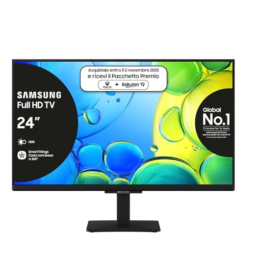 Samsung Smart TV 24'' UE24F6000FUXZT FHD, Hyper Real Processor, HDR & Pur Color, Smart Experience, OTS Lite & Adaptive Sound, SlimLook Design, 2025