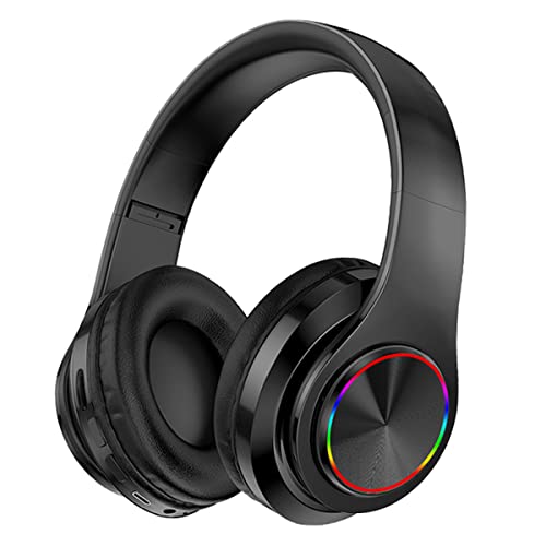 RUOVXWU Cuffie Wireless Bluetooth 5.0,Cuffie On-Ear Wireless, Pieghevole Senza Fili Stereo HiFi Over Ear con Microfono, per Viaggio/Ufficio/Telefono/PC