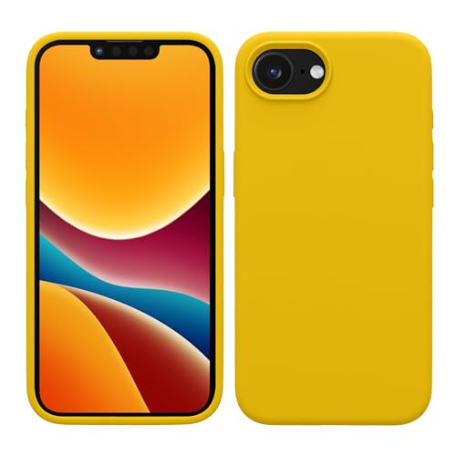 kwmobile Cover per Apple iPhone 16e Custodia - Back Case per Smartphone in Silicone TPU - Protezione Gommata - giallo radiante