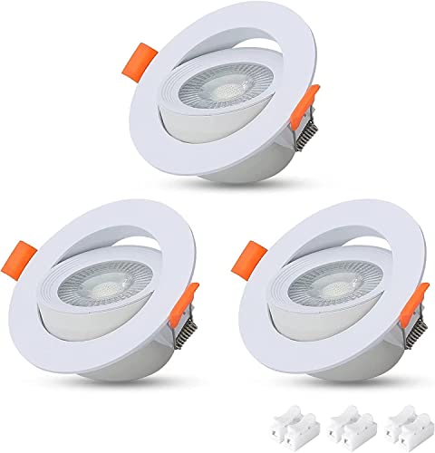 VTERLY Faretti LED da Incasso, 3 X 7W Rotazione Faretti Cartongesso, 650LM, 3000K Bianco Caldo, Non Dimmerabile, AC 220-240V Luci da incasso, Integrati Ultrasottile Pannello Lampada, Spot LED Incasso