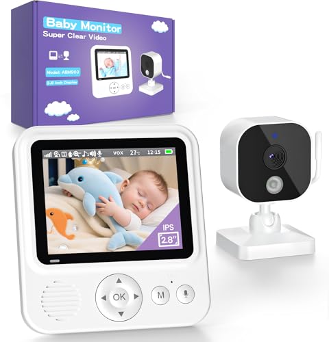 OBVHNUA Baby Monitor Video e Audio 2,8" 720P LCD IPS 2000mAh USB-C Baby Phone con Zoom Digitale VOX Visione Notturna Comunicazione Bidirezionale Sensore Ninna Nanna