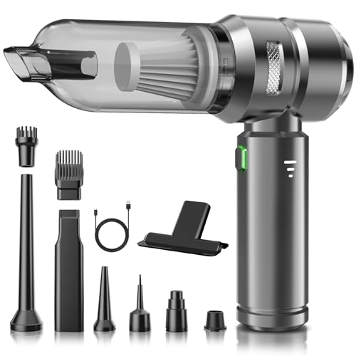 NVKHG Aspirabriciole Senza Fili, 26000 Pa 4 in 1 con Motore Senza Spazzole, Con 3 Livelli di Velocità, 9 Accessori e Filtro HEPA Lavabile per Casa, Auto, Ufficio e Peli di Animali Domestici