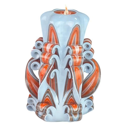 Candela di Design Fatta a Mano, Candela Decorativa Inodore &Oslash;6.5 x h15 cm, Candela Cilindrica a Combustione Lunga 56 ore, Stoppini in Cotone Senza Fumo, Decorazione Domestica Ideale e Regalo Versatile