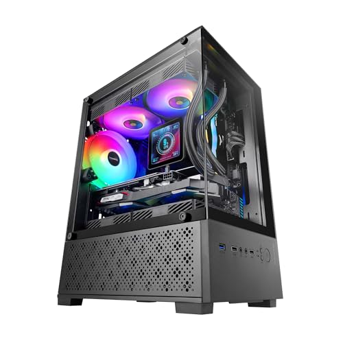 Mars Gaming MC-SE2, Case Gaming MicroATX, Vetro Temperato Frontale e Laterale Senza Cornice, Ventola FRGB 120mm, Struttura a Doppia Camera, Case PC Compatto con Grande Capacità Interna, Nero