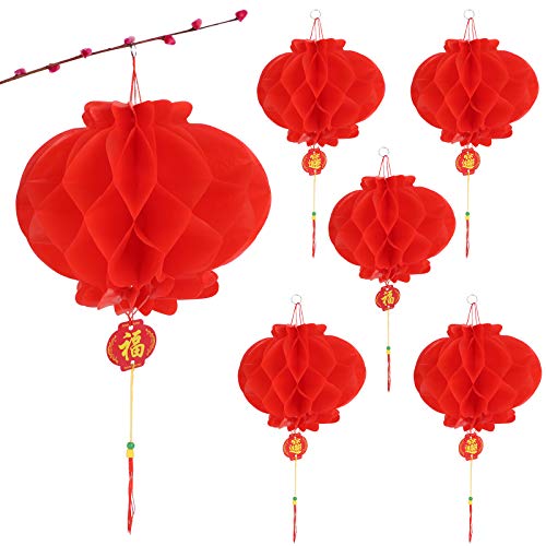 10pz 24cm Lanterne Cinesi Rossi Decorazione Appese Festa Tema Cinese Compleanno Matrimonio Capodanno Celebrazione Casa