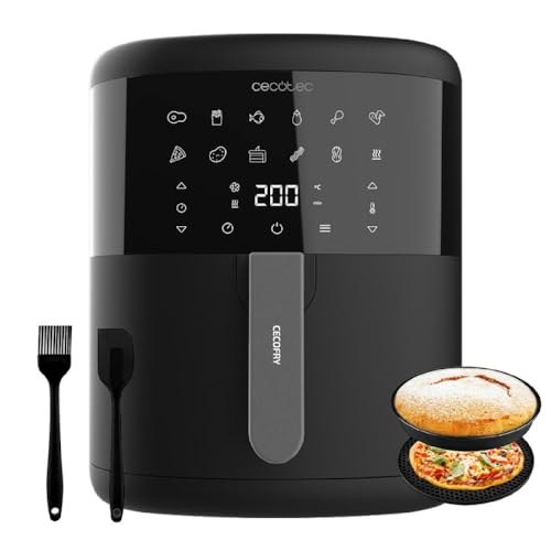 Cecotec Friggitrice ad Aria Cecofry Bombastik 6000 Full. Air Fryer 1700 W, Capacità 6 L, Tecnologia PerfectCook, Regolazione della Temperatura e Del Tempo, Controllo Touch, 12 Modalità, Accessori