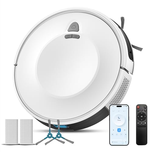 Vozascly 6000 Pa Robot Aspirapolvere Lavapavimenti con Mappatura, 150 Minuti Autonomia, 660mL Grande Contenitore, Controllo APP, Voce e Telecomando, Pulizia Intelligente per Peli Animali e Polvere