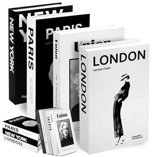 YSOOUA 4 Pezzi Libri Decorativi per l'Arredamento Della Casa Libri Finti Pieghevoli per la Decorazione Domestica Libreria Tavolino da caffè Scaffali (A)