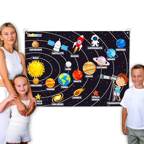 LUDAZON Sistema Solare Montessori, L'UNICO IN ITALIANO, Giochi Interattivi per Bambini 3-8 Anni, Regali Scientifici per Bambino e Bambina, Puzzle Planetario, Guarda il Video