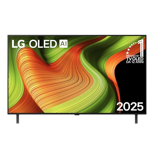 LG OLED AI B5 TV 48 pollici, Smart TV 4K, Processore α8 Gen2, webOS con AI, Dolby Vision e Atmos, Gaming con VRR, GSYNC e FreeSync 4K@120Hz, 4 HDMI 2.1, Alexa, OLED48B56LA 2025