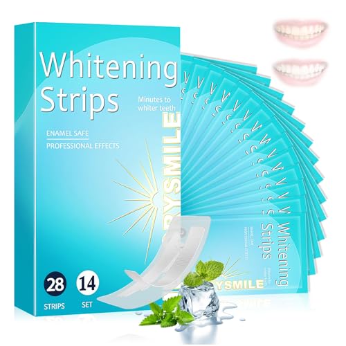28 Pezzi Strisce Sbiancanti Denti, Professional Teeth Whitening Strips, Kit Sbiancamento Rimozione delicata delle macchie dentali, Sbiancamento Senza Danni, Facile da Usare a Casa