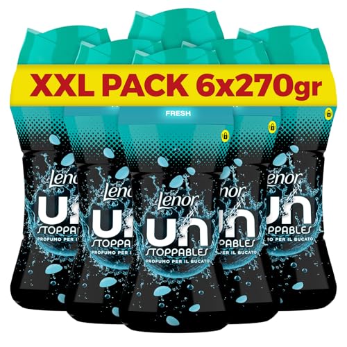 Lenor Profumatore Bucato Lavatrice Unstoppables Fresh, Mega Pacco 6 x 270 g