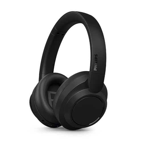 Philips TAH6509BK/00 Cuffie Bluetooth wireless Over-Ear con cancellazione del rumore - qualità superiore della chiamata, assistente vocale compatibile con 70 ore di tempo di riproduzione - Nero, 2024